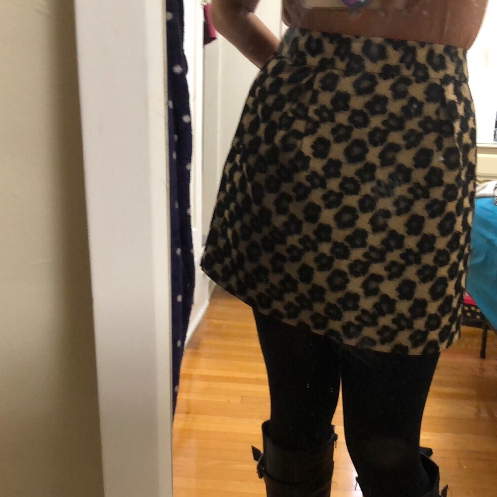 Black & Gold Cheetah print high waisted skirt